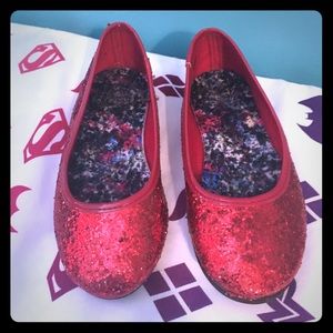 Red glitter flats size 12